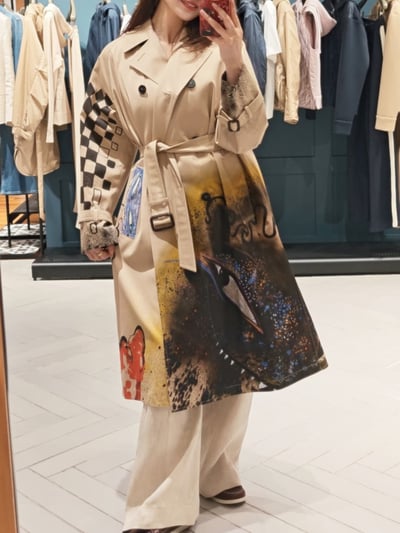 WEEKEND彩繪印花防水風衣2