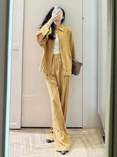 MAX&Co.緞面褶皺長褲2