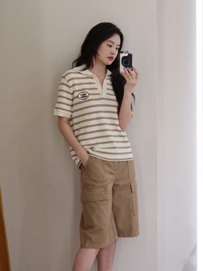 MAX&Co.立體條紋針織Polo衫2