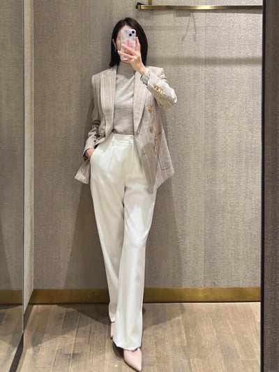 MaxMara羊駝毛羊毛混紡法蘭絨修身西裝外套5