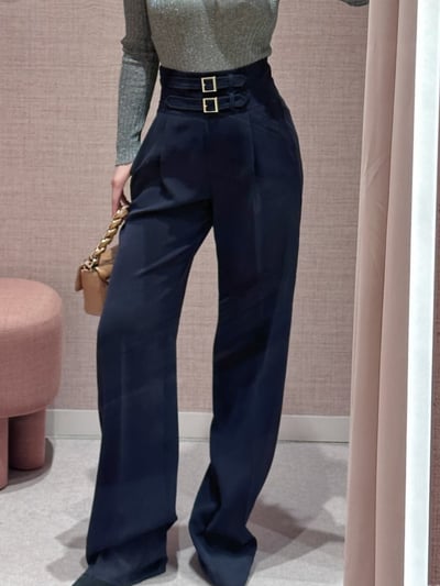 MARELLA縐紗高腰長褲2