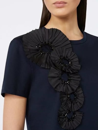 MaxMara Studio花卉裝飾刺繡短T4