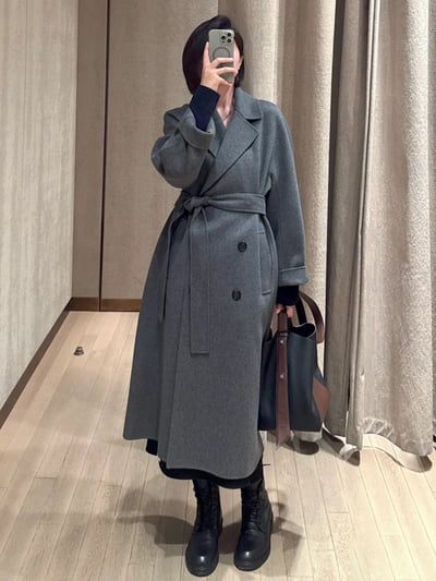 S MaxMara雙層羊毛雙排扣大衣4