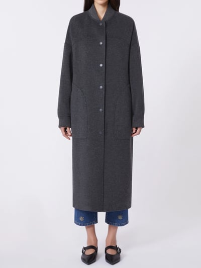 WEEKEND雙層羊毛混紡飛行員領大衣3