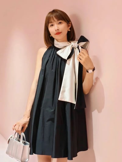 MaxMara真絲繫脖無袖短洋裝5