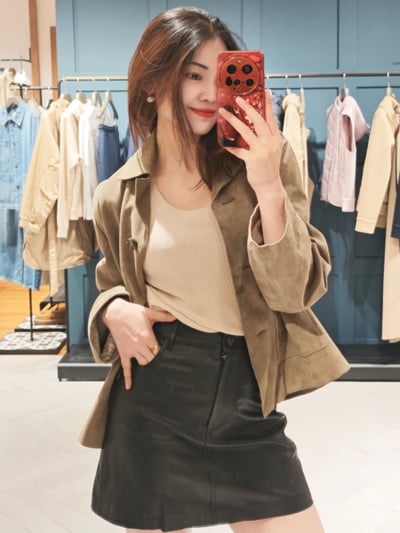 WEEKEND麂皮窄翻領短夾克4