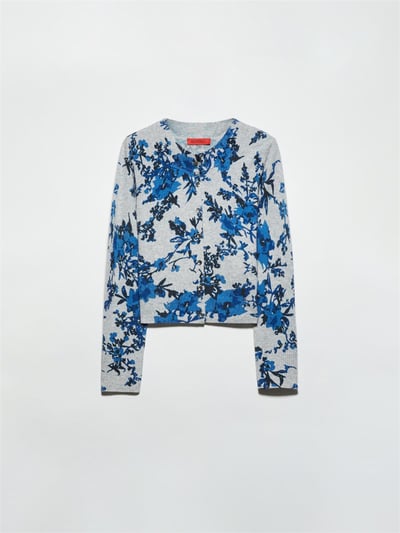 MAX&Co.羊毛羊絨混紡印花開襟衫1