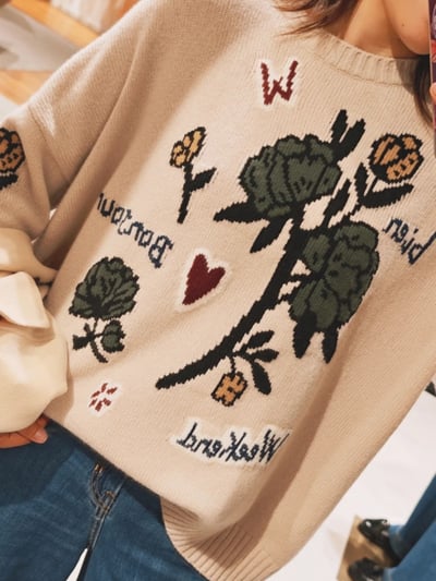 WEEKEND羊毛嵌花寬鬆毛衣8