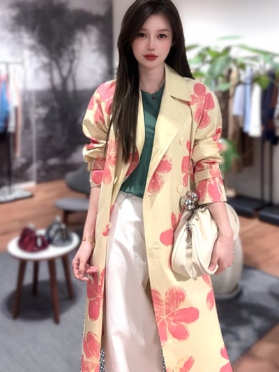 WEEKEND花卉印花防水風衣3