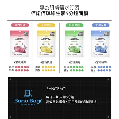 【BANOBAGI】維生素5分鐘面膜 淨白提亮 120g 7片/袋 濟州柑橘 改善暗沉12