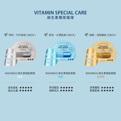【BANOBAGI】維生素提亮錫紙面膜 30g x1片12