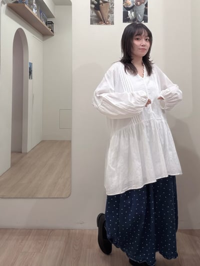 花邊波點牛仔寬褲4