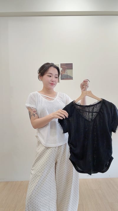花邊v領衫3