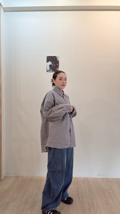 文青小格子襯衫4