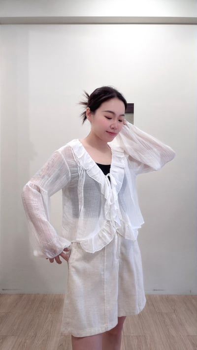 花邊綁帶罩衫5