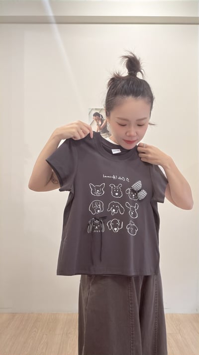 立體蝴蝶結狗狗tee3