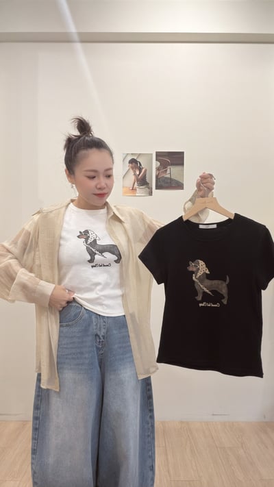 波點頭巾臘腸tee2