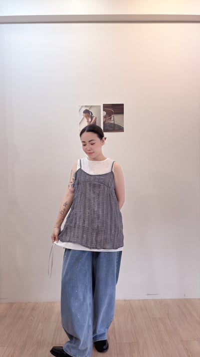 直條棉麻慵懶背心3
