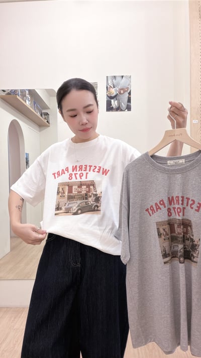 韓國復古圖tee3