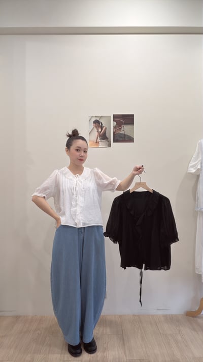 V領滾邊短袖衫2