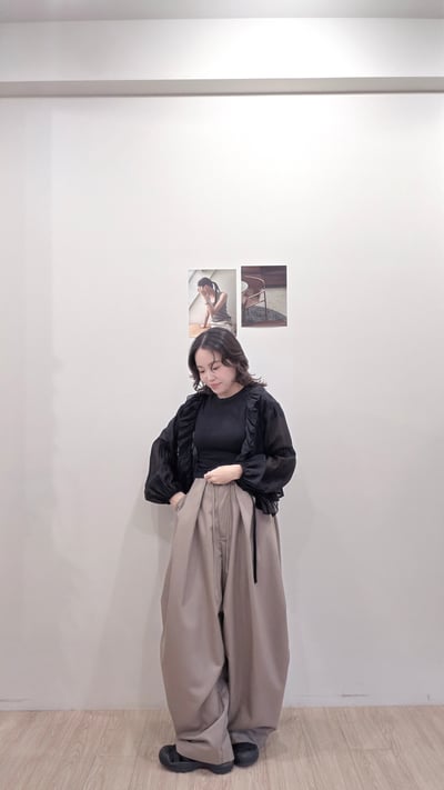 質感壓褶設計西寬褲8