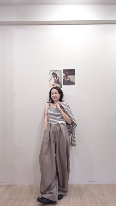 質感壓褶設計西寬褲7