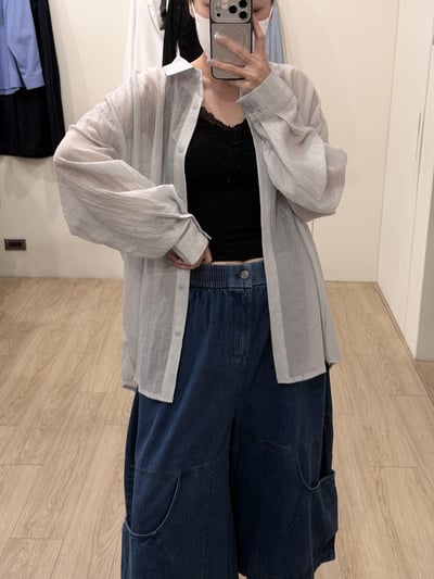 牛仔設計七分寬褲5