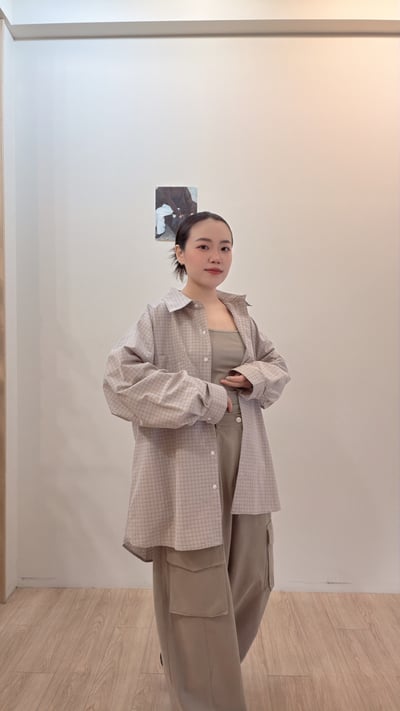 文青小格子襯衫6