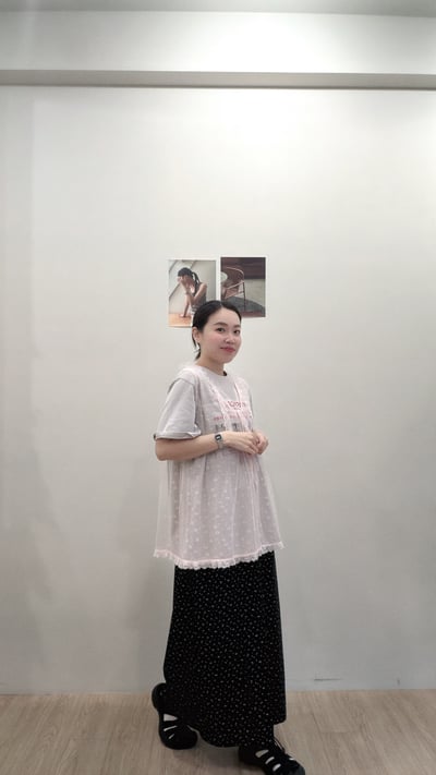 垂墜碎花細肩長洋6