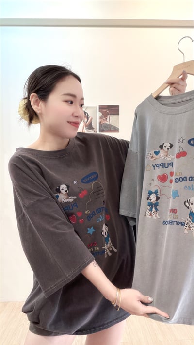 可愛狗狗水洗tee2
