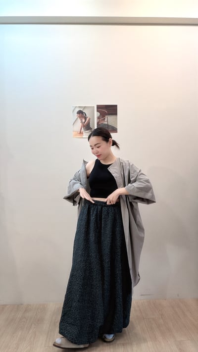 日感花苞格紋褲2