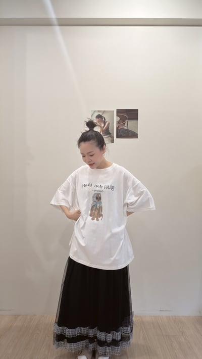 巴拉巴拉頭巾貓寬tee4
