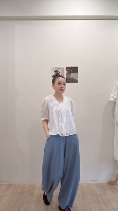 V領滾邊短袖衫4