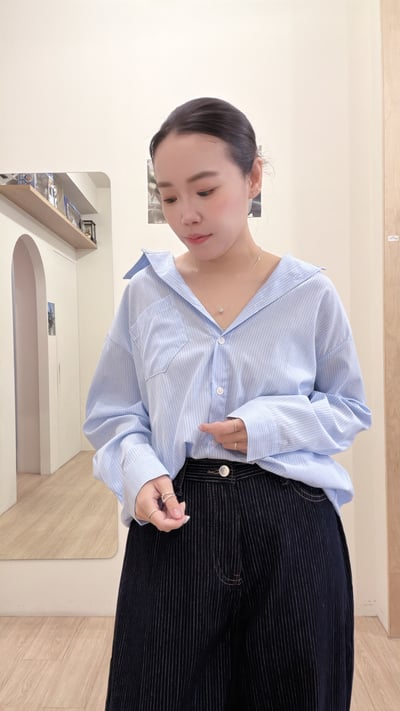 日常四色直紋襯衫8