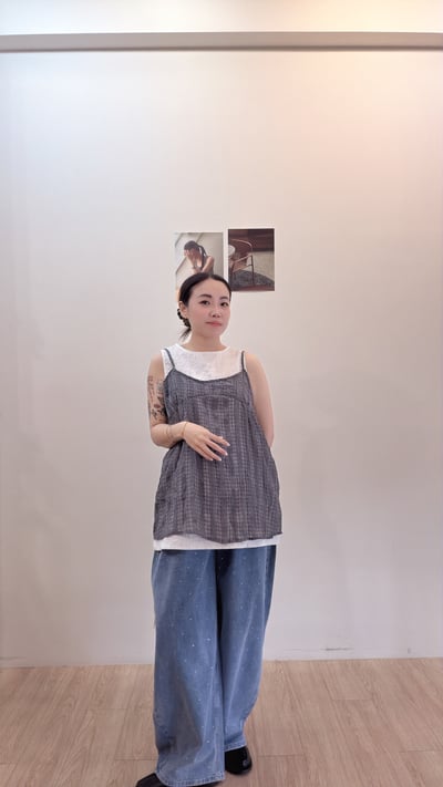 直條棉麻慵懶背心4
