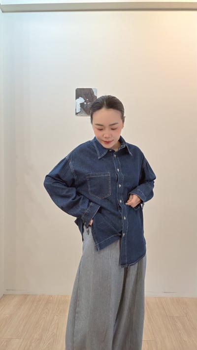 直條個性繭型寬褲2