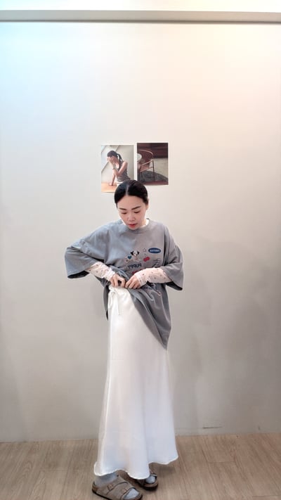 歐膩光澤飄逸裙4