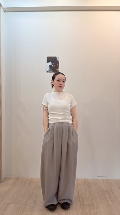 率性壓褶西裝寬褲4