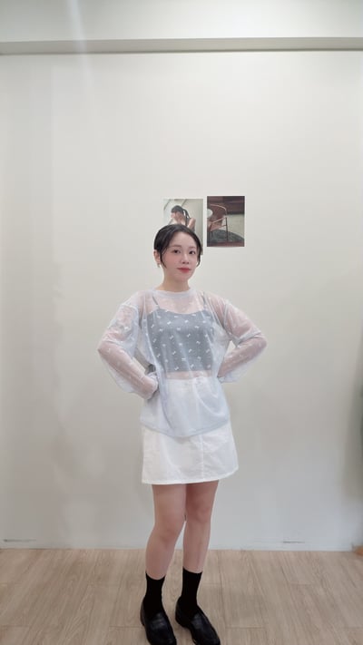 蝴蝶結透紗背心set5