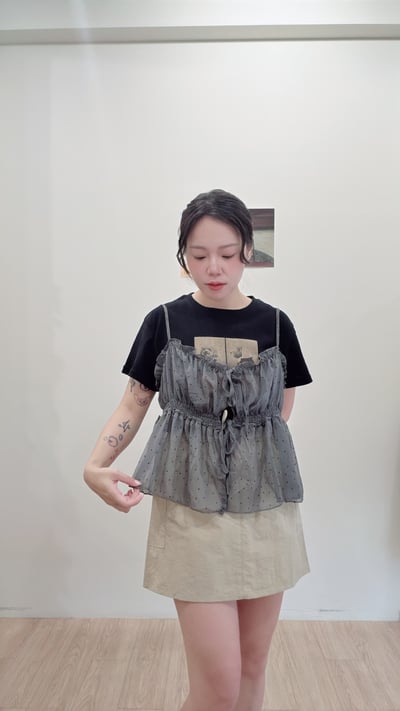 波點綁帶衫6