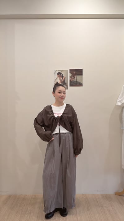 棉麻綁帶抽繩衫3