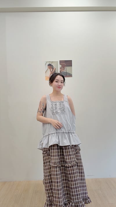 格紋花邊長洋3