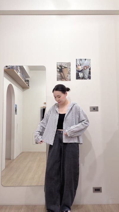 後調節直條牛仔寬褲8