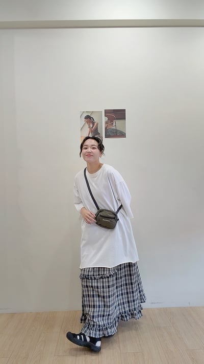 格紋花邊長洋8