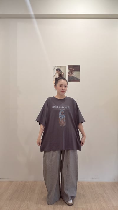 巴拉巴拉頭巾貓寬tee6