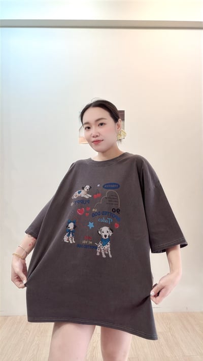 可愛狗狗水洗tee3