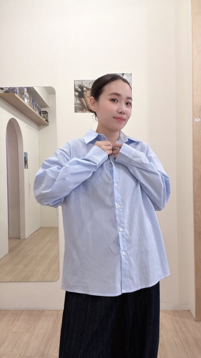 日常四色直紋襯衫9