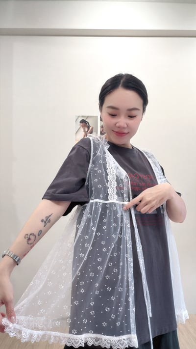 小花圓點透紗背心3