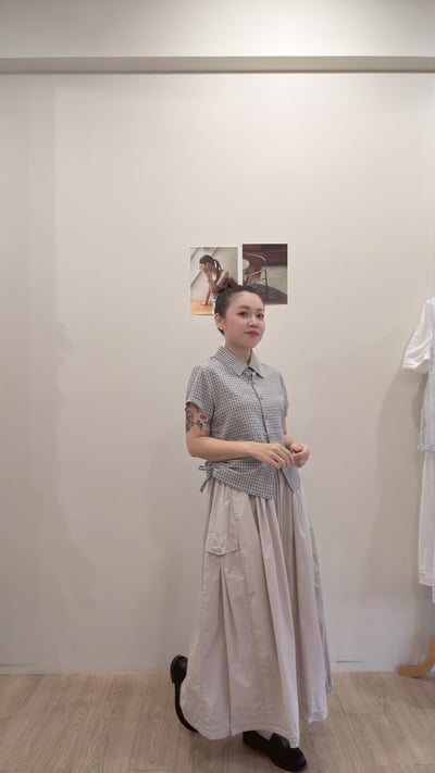 格紋側拉衫7