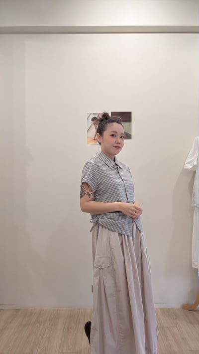 格紋側拉衫6